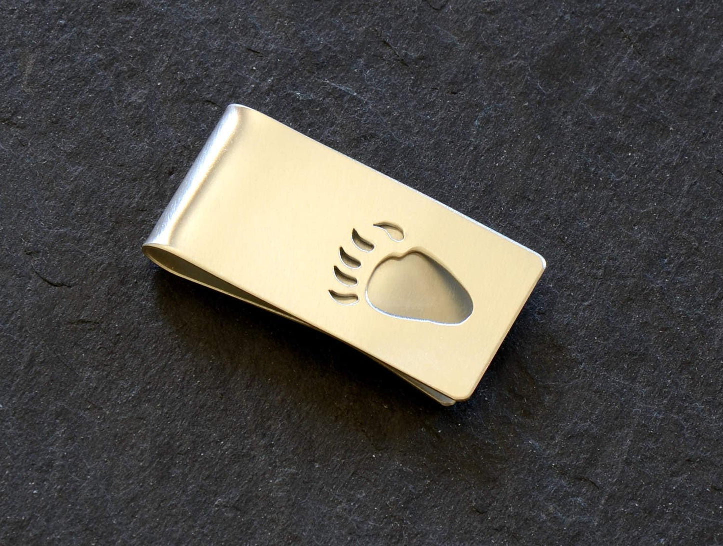 Sterling Silver Money Clip with Bear Paw