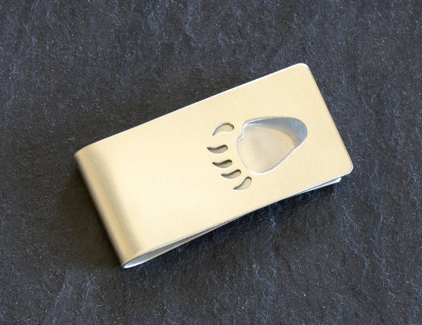 Sterling Silver Money Clip with Bear Paw