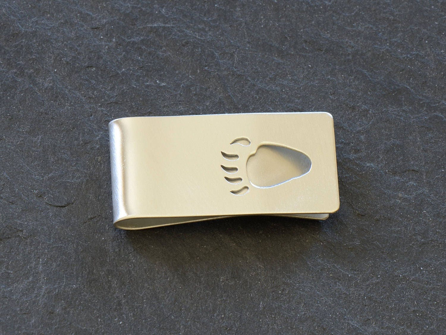 Sterling Silver Money Clip with Bear Paw