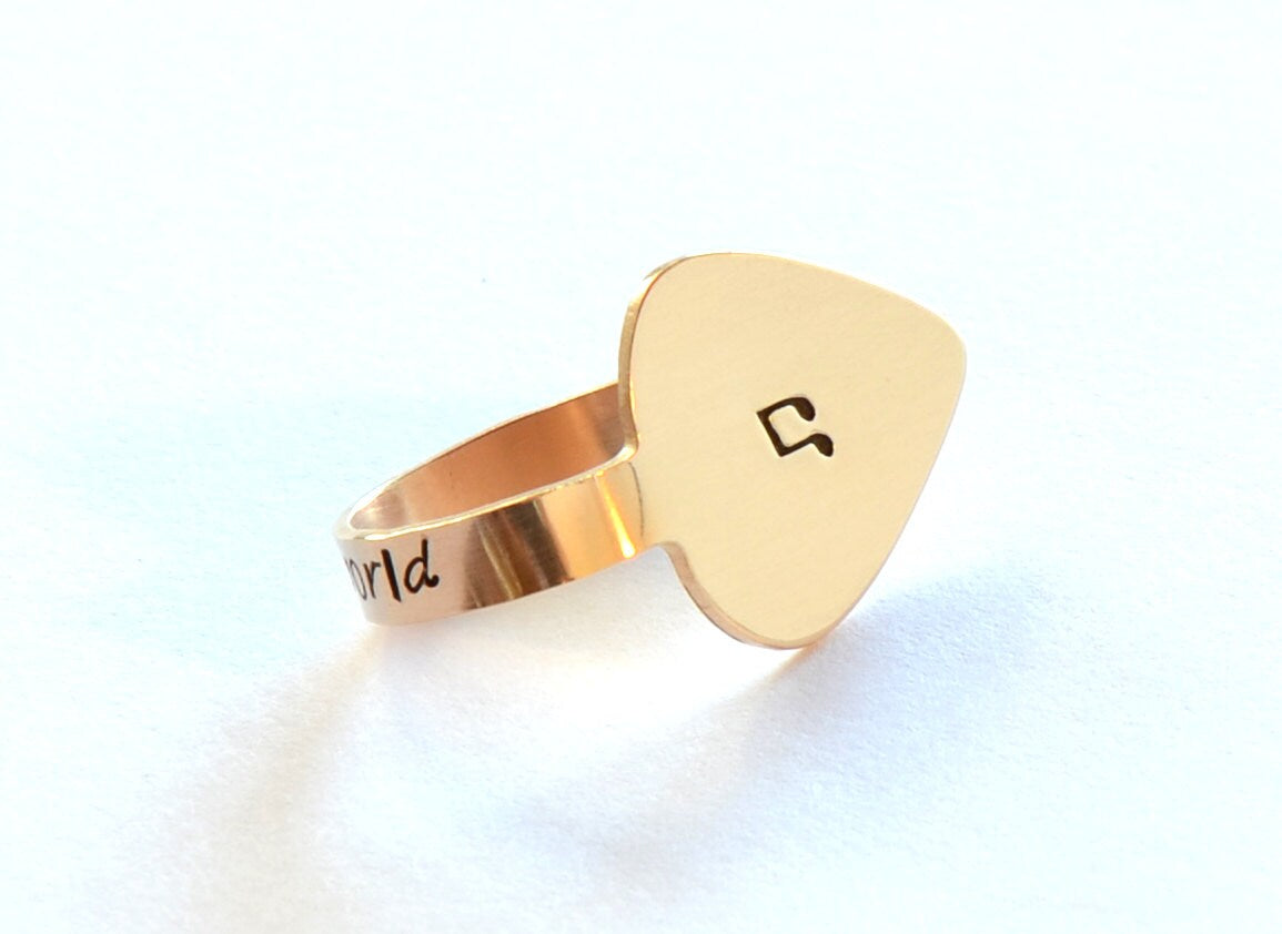 Bronze Thumb Pick with Music Note or Personalized Finger Pick - TP204