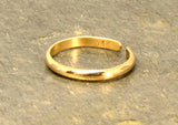 Dainty 14k Solid Gold Toe Ring with Elegant Half Round Design and Polished, NiciArt 