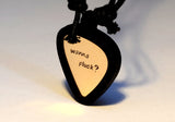 Guitar Pick Holder Necklace with Custom Brass Wanna Pluck Guitar Pick, NiciArt 