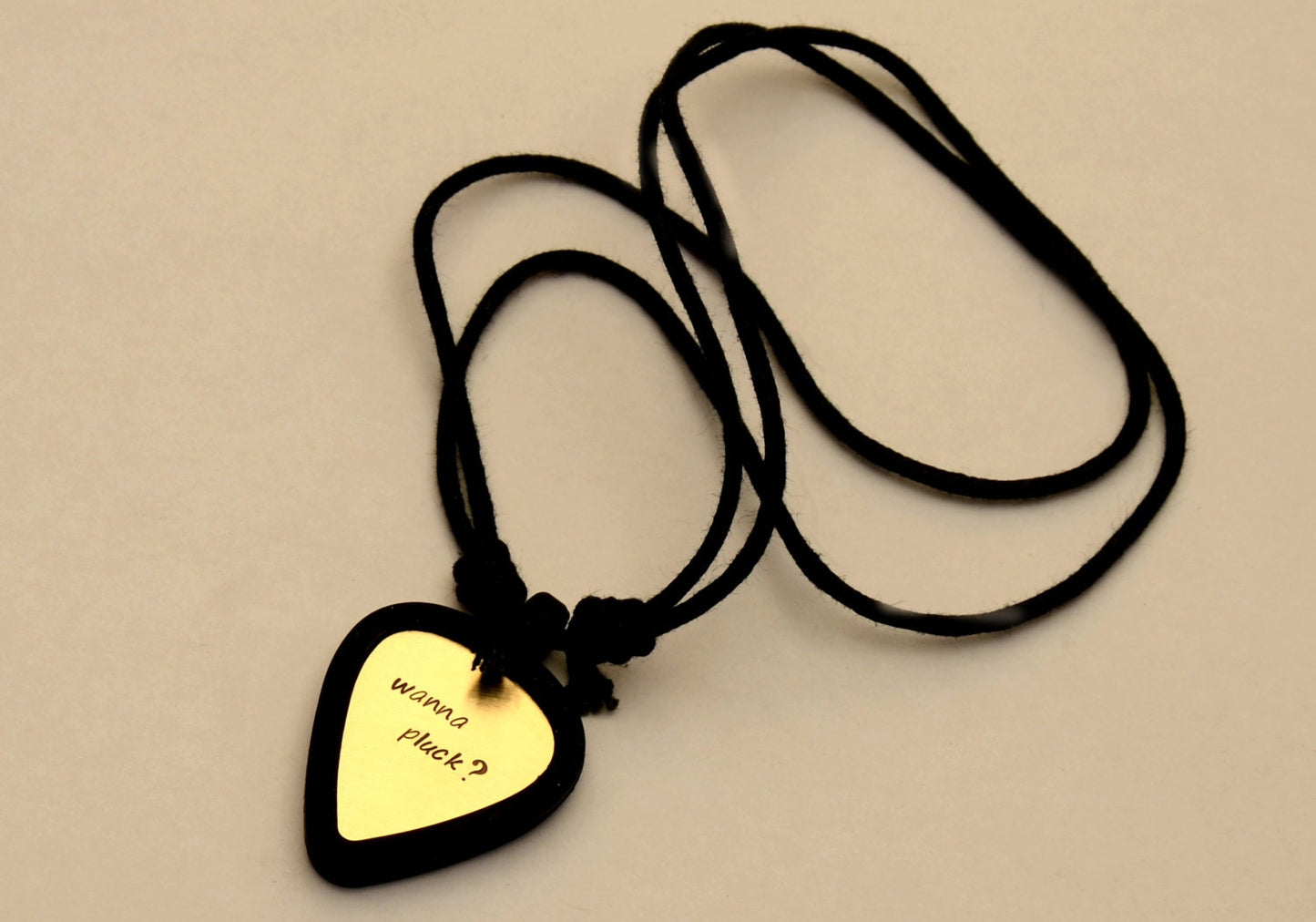 Guitar Pick Necklace Set stamped with Wanna Pluck