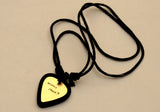 Guitar Pick Holder Necklace with Custom Brass Wanna Pluck Guitar Pick, NiciArt 