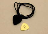 Guitar Pick Holder Necklace with Custom Brass Wanna Pluck Guitar Pick, NiciArt 