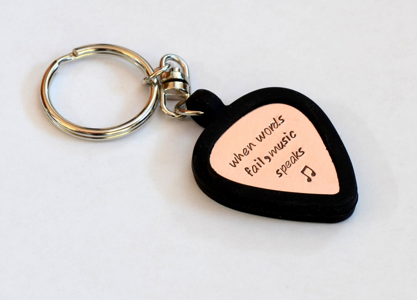 Personalized Guitar Pick Keychain with Holder