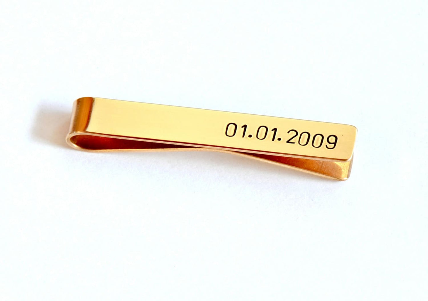 Bronze Tie Clip for the 8th Anniversary - Personalized Tie Bar