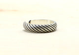 Grooved Gear Patterned Sterling Silver Toe Ring with Mechanical Intrigue, NiciArt 