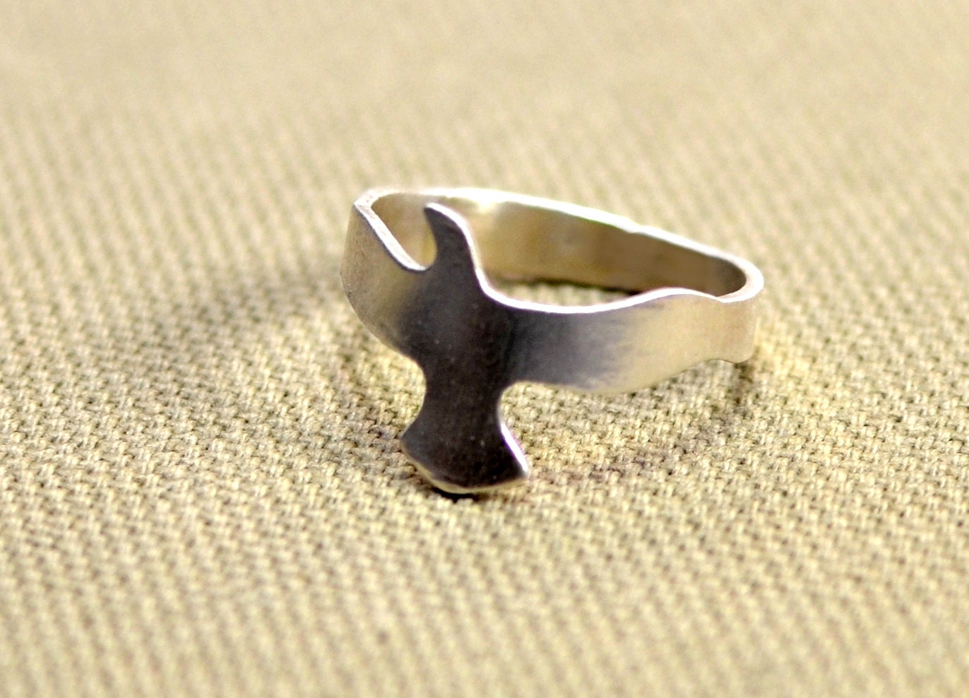Sterling silver handmade bird ring
