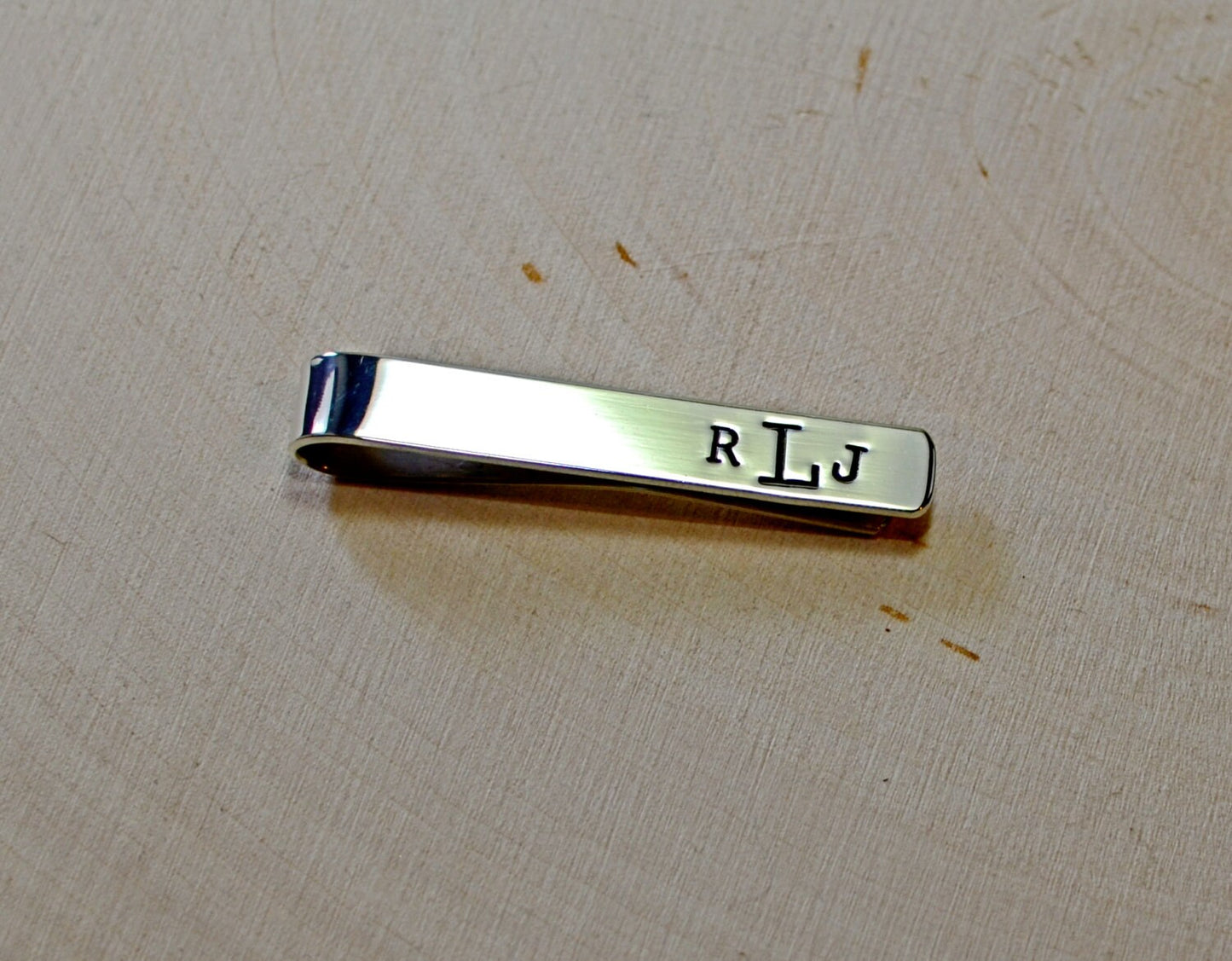 Sterling Silver Tie Clip with Personalized Monogram