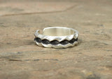 Sterling Silver Toe Ring with “Twisted” Industrial Grooved Pattern, NiciArt 