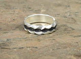 Sterling Silver Toe Ring with “Twisted” Industrial Grooved Pattern, NiciArt 