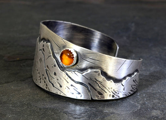 Harvest Moon over the Mountains Sterling Silver Bracelet with Citrine