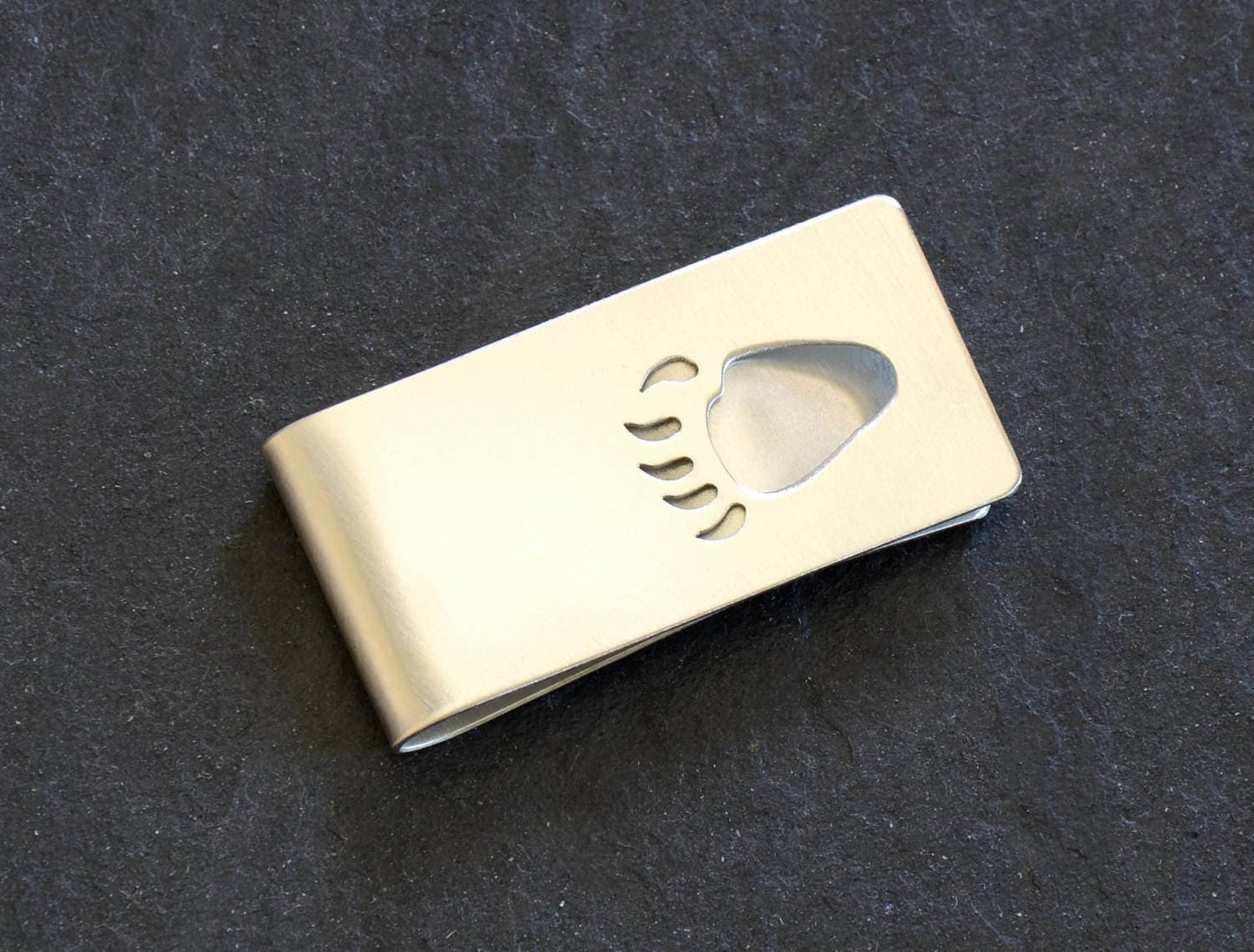 Sterling Silver Money Clip with Bear Paw