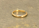 Dainty 14k Solid Gold Toe Ring with Elegant Half Round Design and Polished, NiciArt 