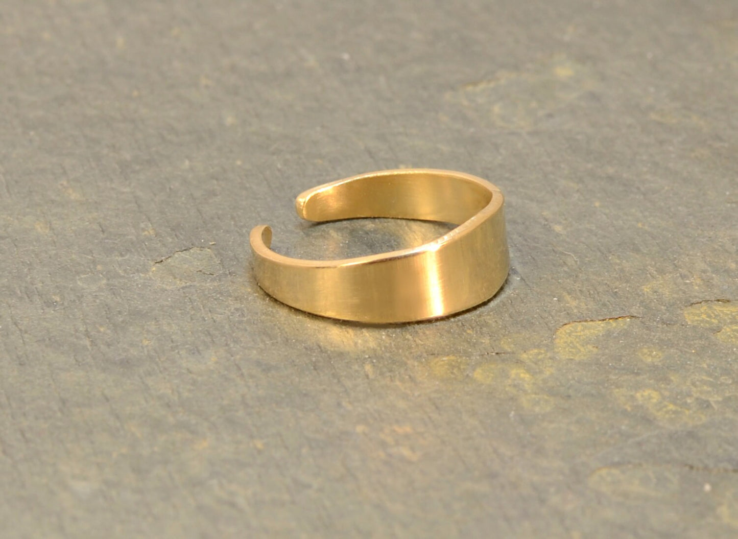 Solid 14k Yellow Gold Toe Ring Handcrafted with Tapered Design
