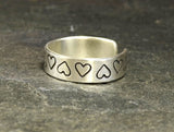 Heart Stamped Sterling Silver Toe Ring for Spreading the Love, NiciArt 