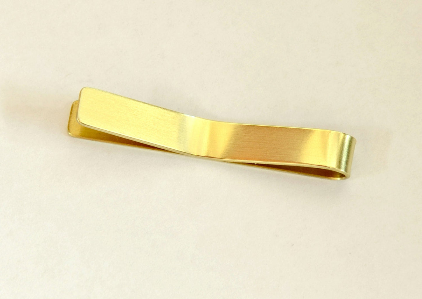 Personalized Tie Clip for Engraving and Stamping in Shiny Brass