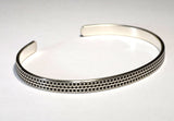 Double Crown Sterling Silver Patterned Cuff Bracelet, NiciArt 