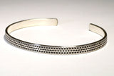 Double Crown Sterling Silver Patterned Cuff Bracelet, NiciArt 