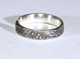 Botanical Patterned Sterling Silver Toe Ring with Patina and Leaf Design, NiciArt 