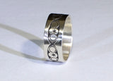 Geometrical Sterling Silver Ring Featuring Endless Circles Imprinted by Handmade Rustic Metal Stamping, NiciArt 