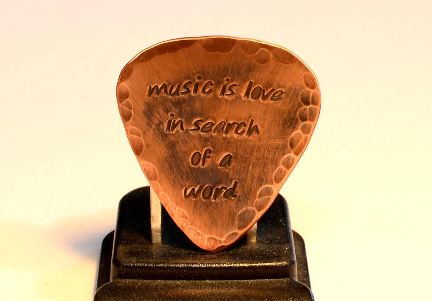 Guitar Pick in Copper with Distressed Rustic Finish