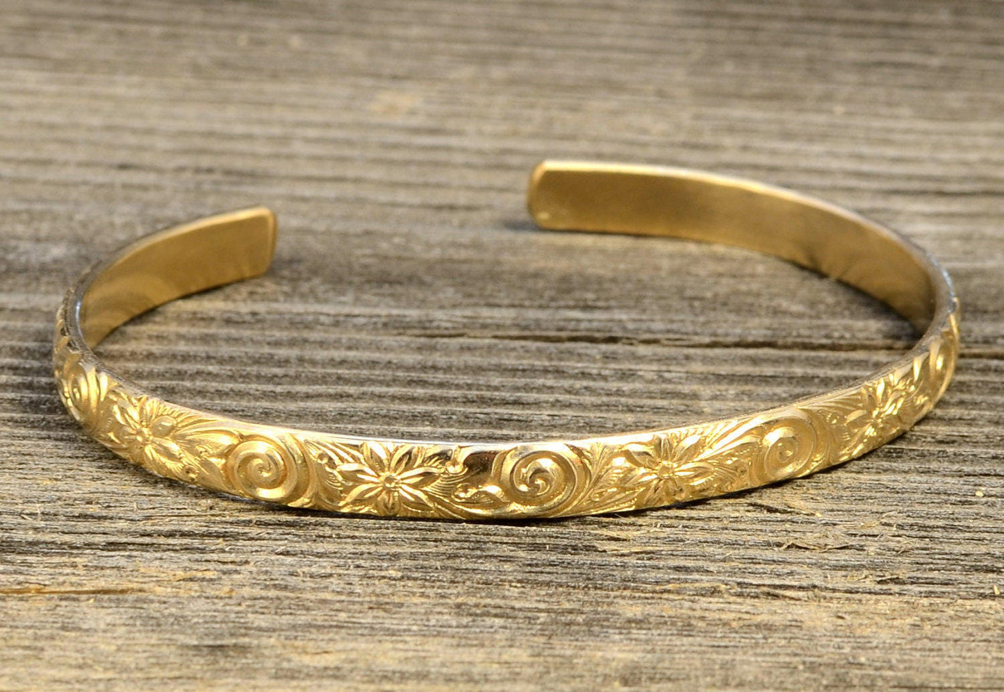 14k/20 Flowers and Swirls on Gold Filled Bracelet