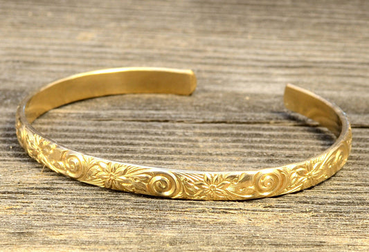 14k/20 Flowers and Swirls on Gold Filled Bracelet