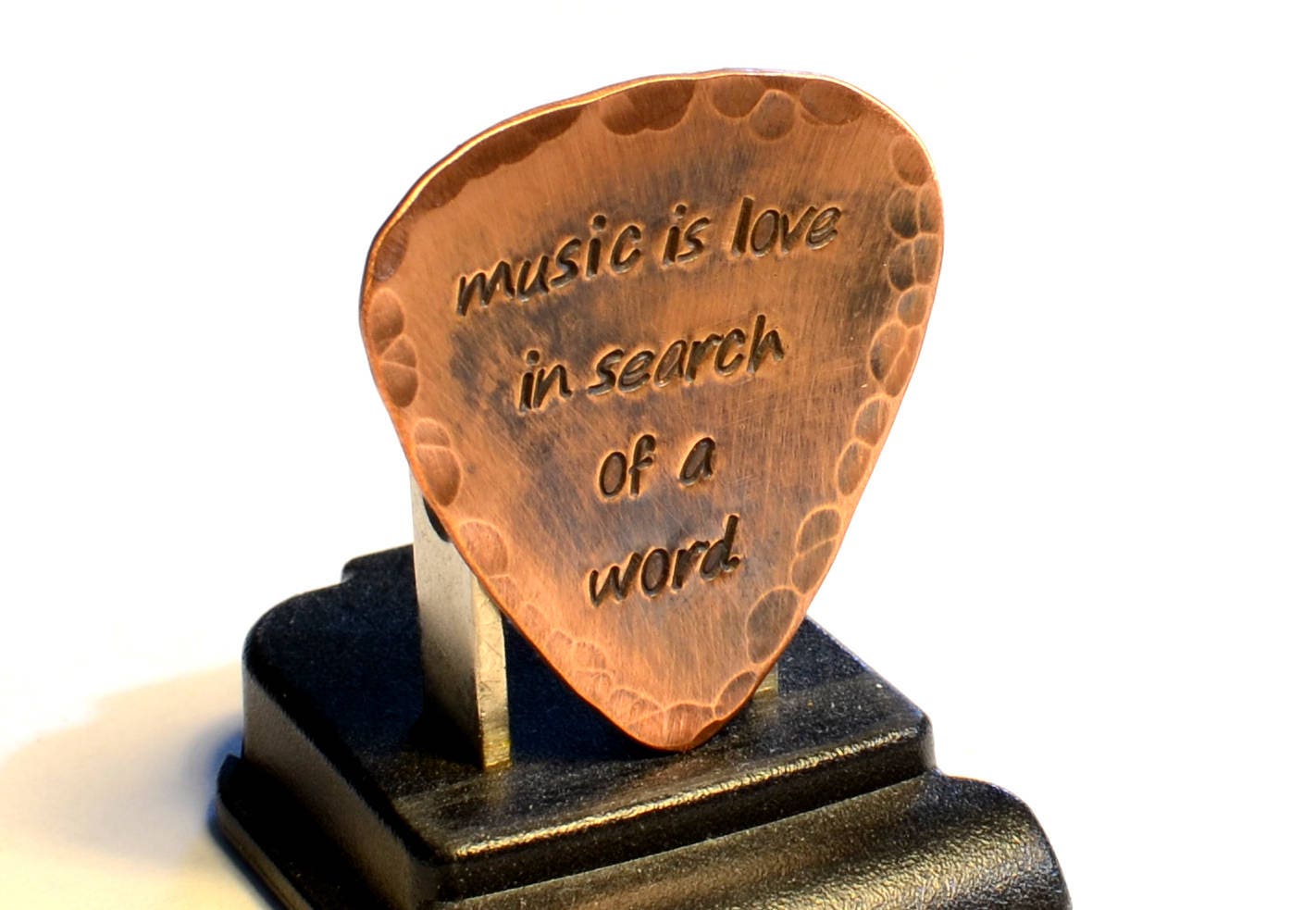 Guitar Pick in Copper with Distressed Rustic Finish