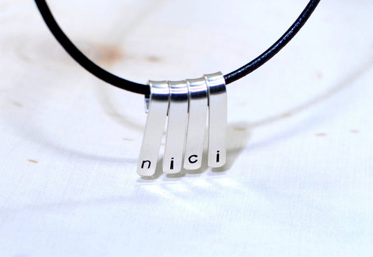 Personalized bar necklace in sterling silver
