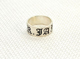Sterling silver personalized name ring in old English, NiciArt 