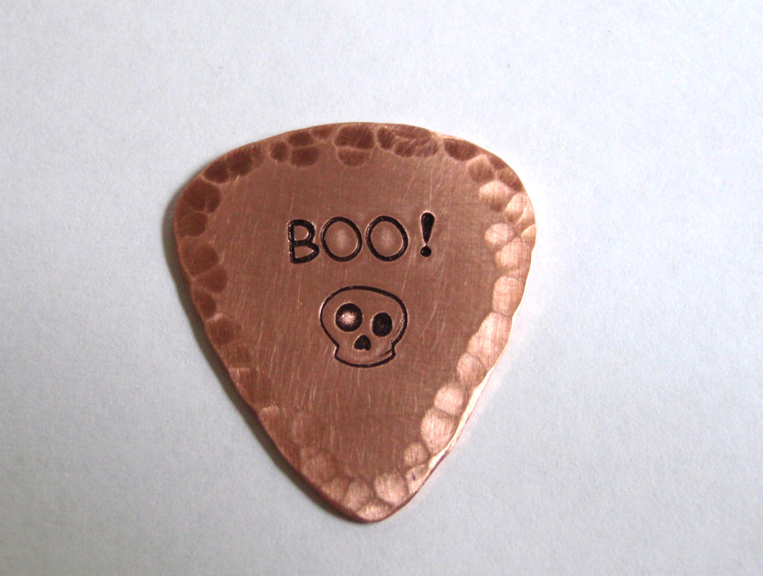 Copper guitar pick for Halloween