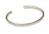 Dainty Minimalistic Sterling Silver Cuff Bracelet with Zig Zag Pattern, NiciArt 