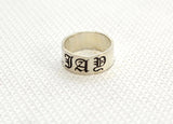 Sterling silver personalized name ring in old English, NiciArt 