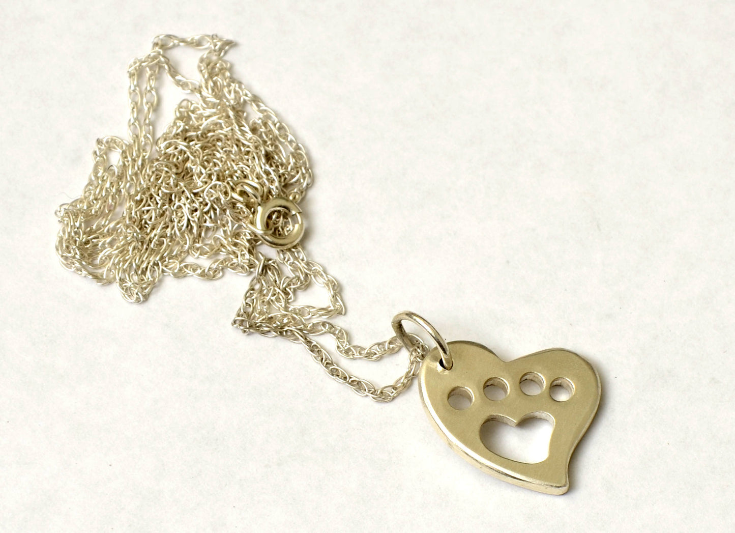 Sterling silver personalized paw pet tag and charm