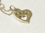 A Paw for the Animal Love in Custom Sterling Silver Heart Charm Necklace, NiciArt 
