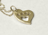 A Paw for the Animal Love in Custom Sterling Silver Heart Charm Necklace, NiciArt 