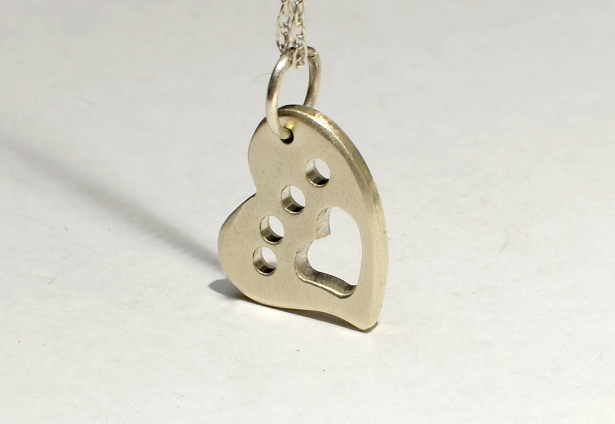 Sterling silver personalized paw pet tag and charm