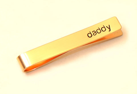 Daddy tie bar in bronze for a special dad, NiciArt 