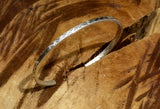 Dainty Minimalistic Sterling Silver Cuff Bracelet with Zig Zag Pattern, NiciArt 