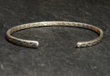 Dainty Minimalistic Sterling Silver Cuff Bracelet with Zig Zag Pattern, NiciArt 