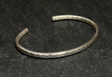 Dainty Minimalistic Sterling Silver Cuff Bracelet with Zig Zag Pattern, NiciArt 