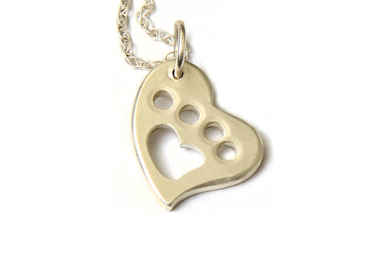Sterling silver personalized paw pet tag and charm