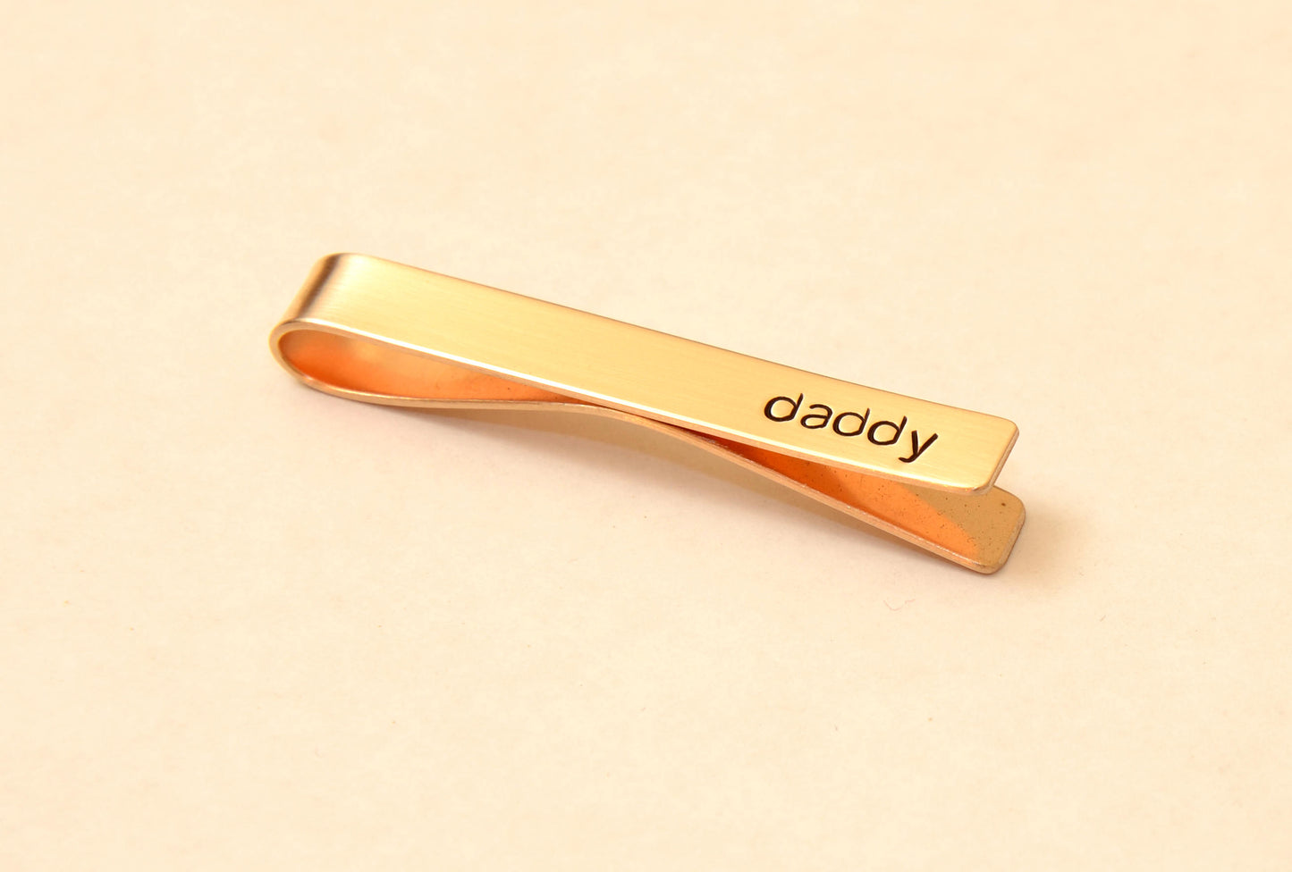 Daddy on a Tie Clip in Bronze with Personalized Messages for that Special Dad