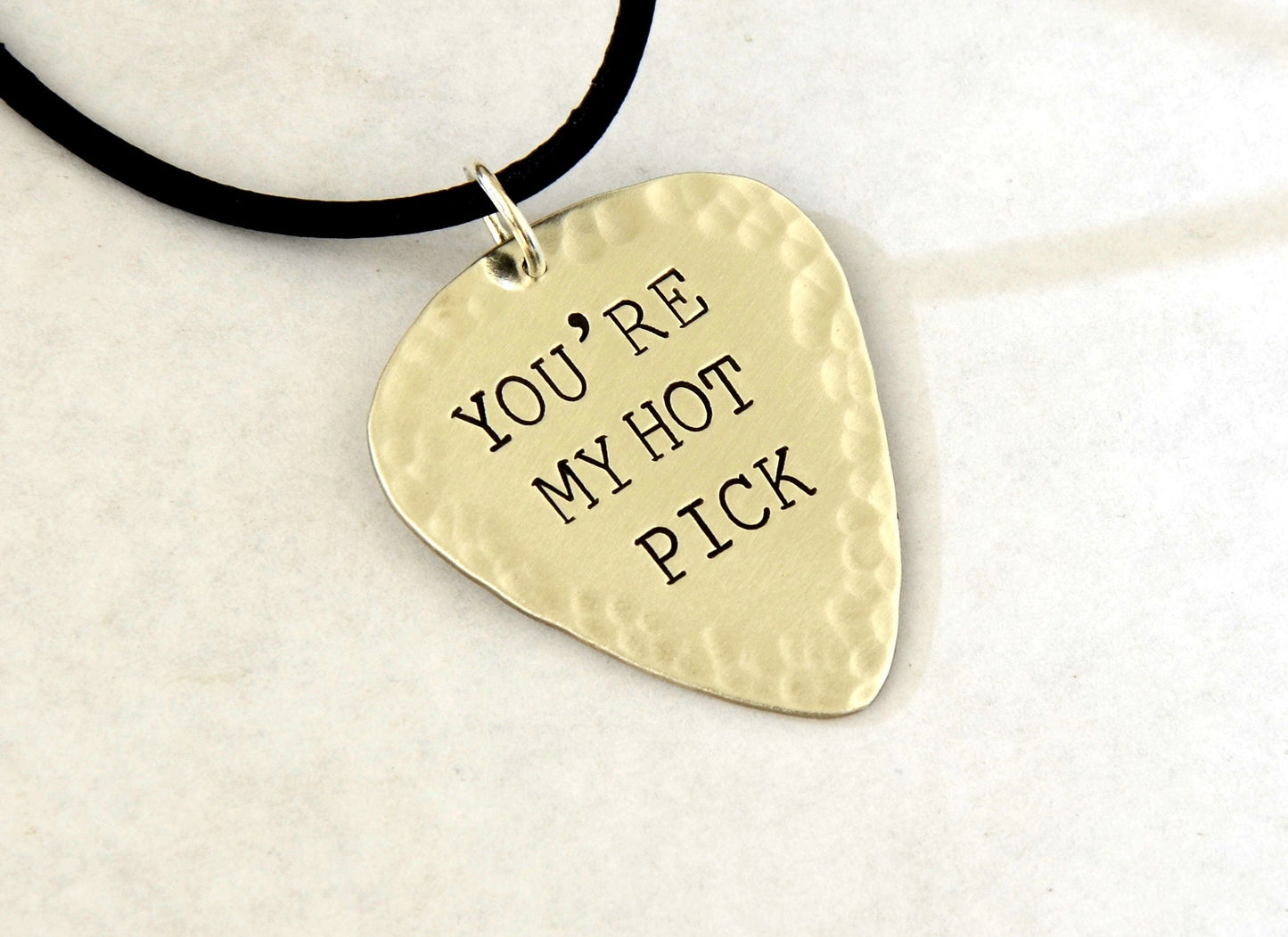 You're My Hot Pick Guitar Pick Necklace in Sterling Silver