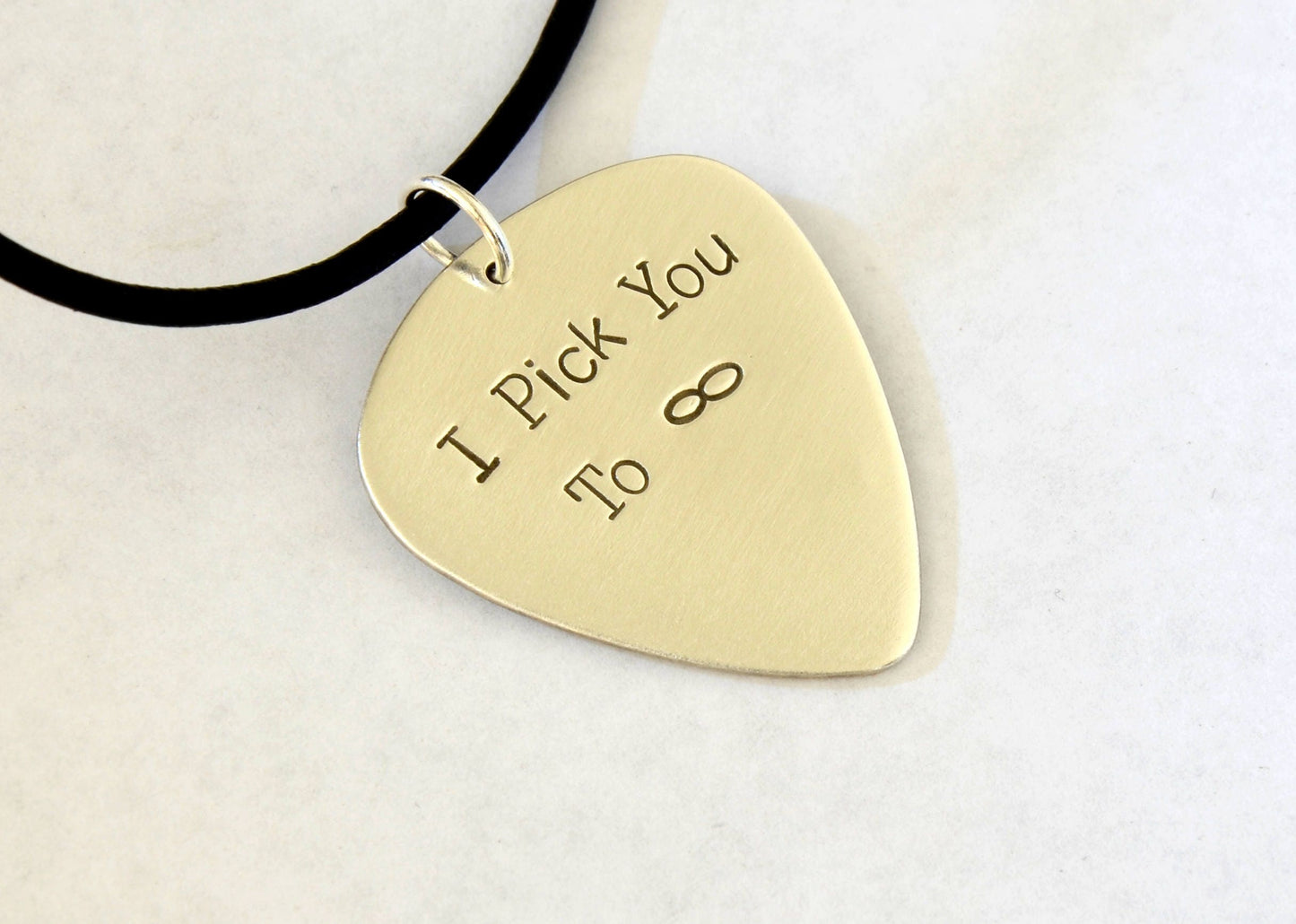 I Pick You to Infinity Guitar Pick Necklace in 925 Sterling Silver