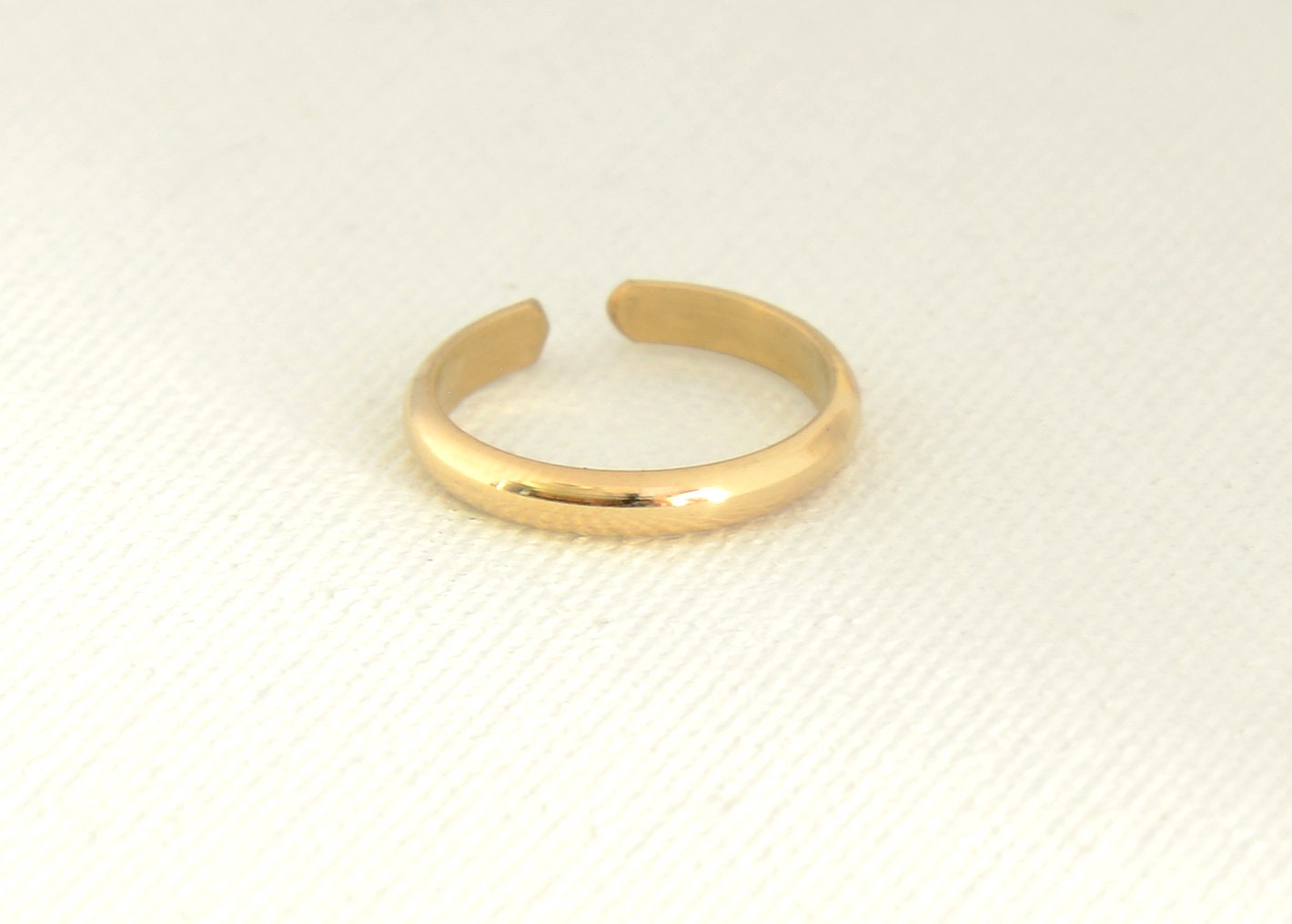 Gold Toe Ring in Half Round Design or 14k toe ring