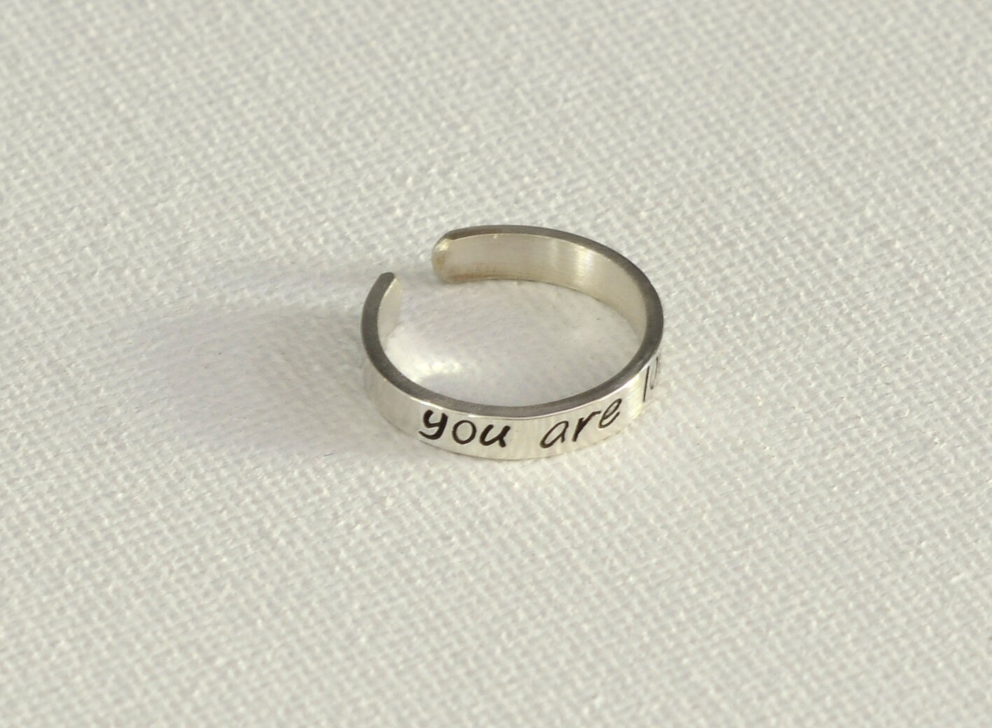 You are loved sterling silver toe ring