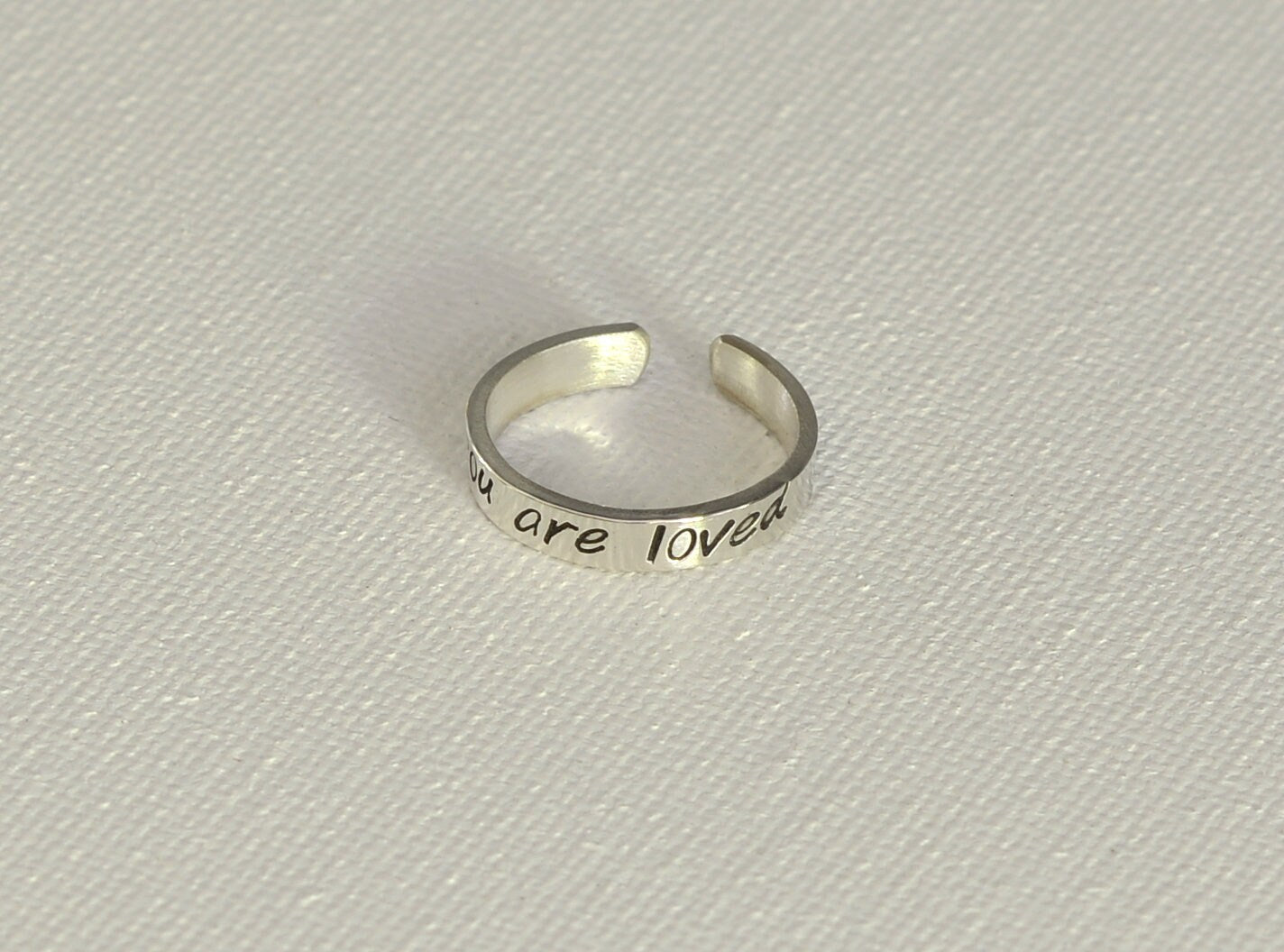 You are loved sterling silver toe ring